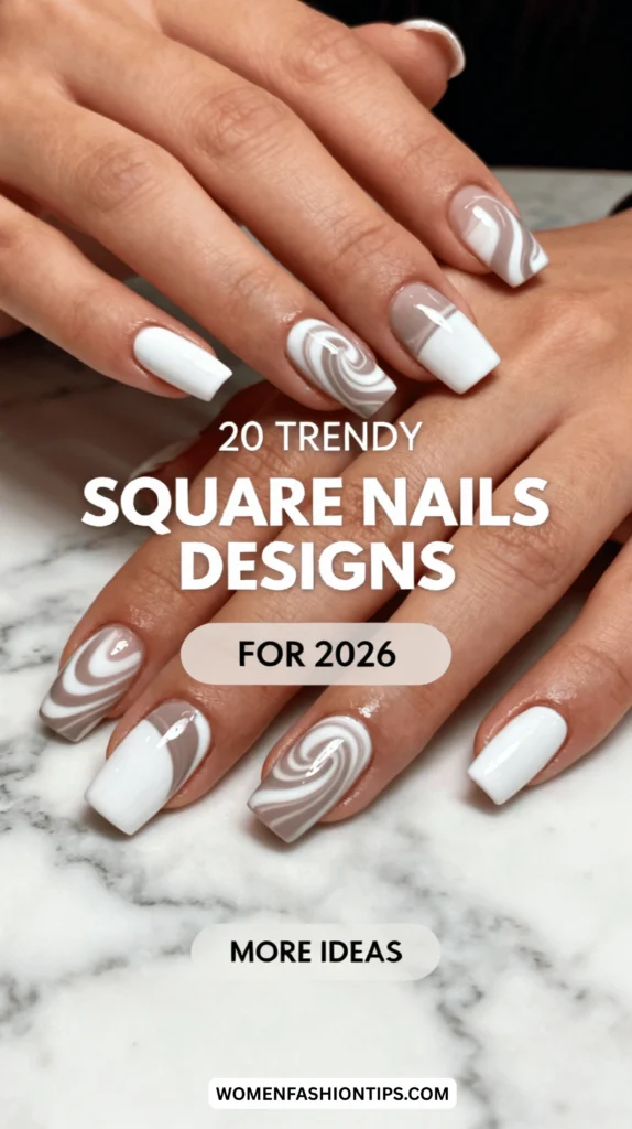20 Trendy Square Nails Designs for 2026 with Fresh Inspiration for ...