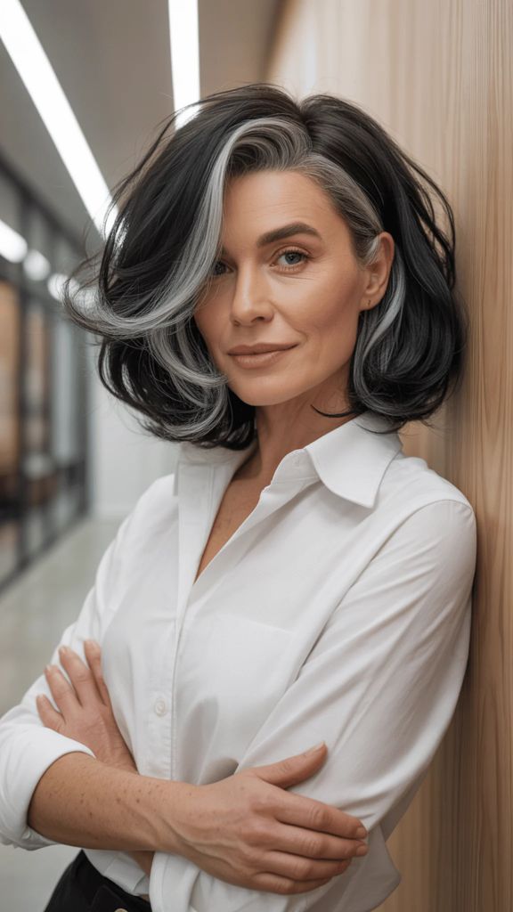 Bold Black-And-Silver Statement Bob