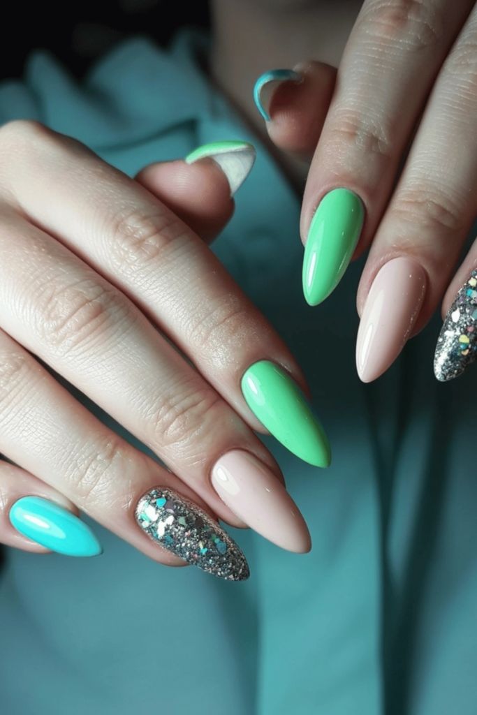 Tropical Green And Glitter Mix