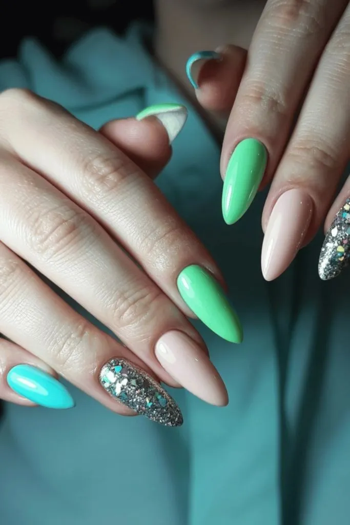 Tropical Green And Glitter Mix