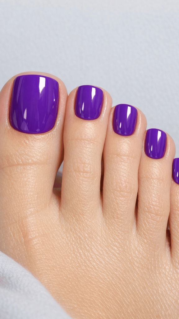 Solid Violet Gel Pedicure