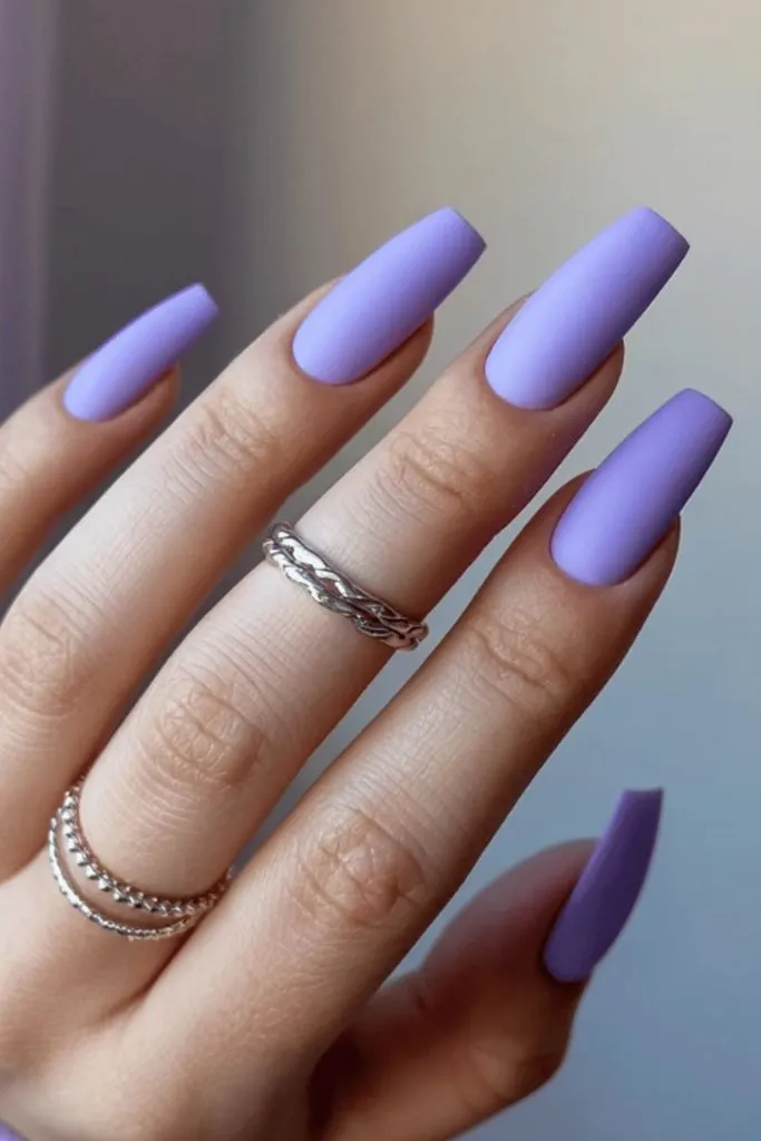 Matte Periwinkle Nails