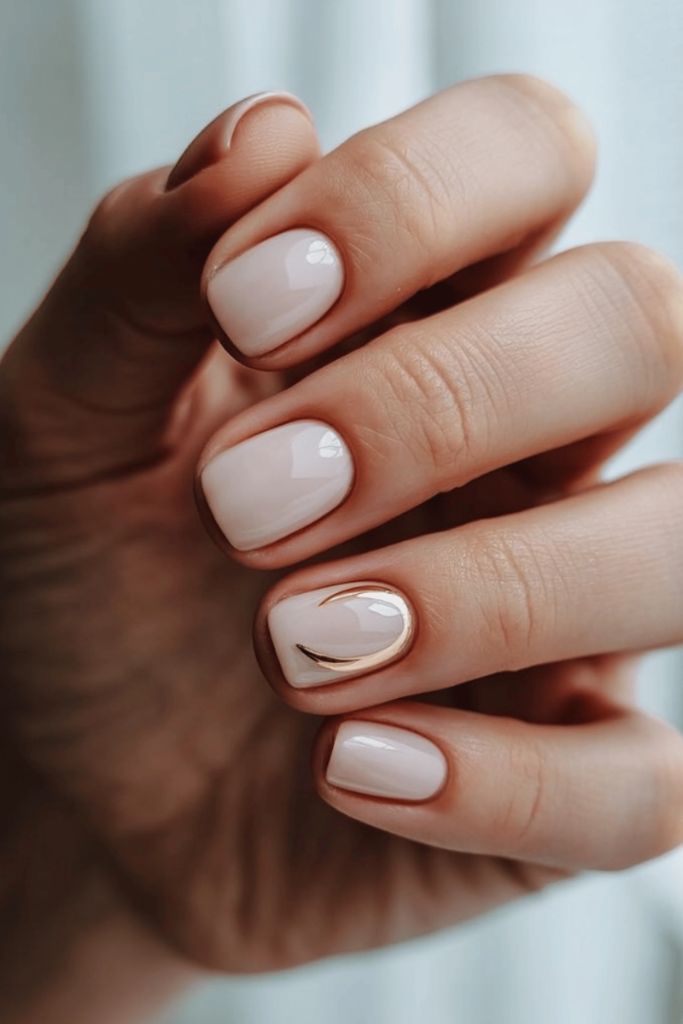 Nude Elegance With Gold Cuff Detail