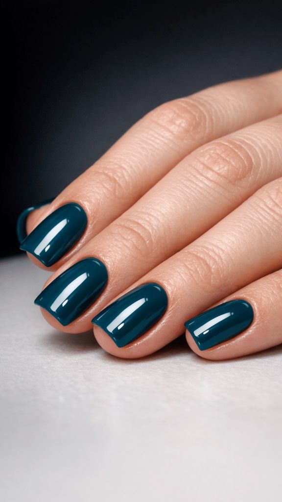 Deep Teal Nails