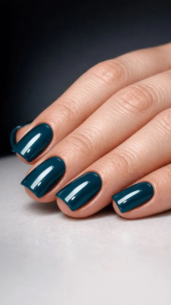 Deep Teal Nails