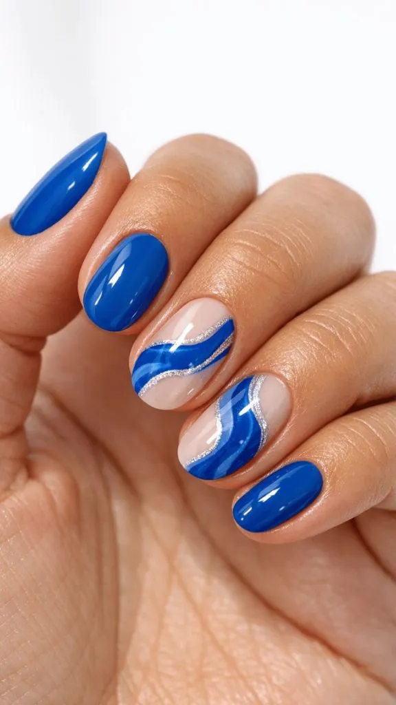 Blue Wave Nail Art
