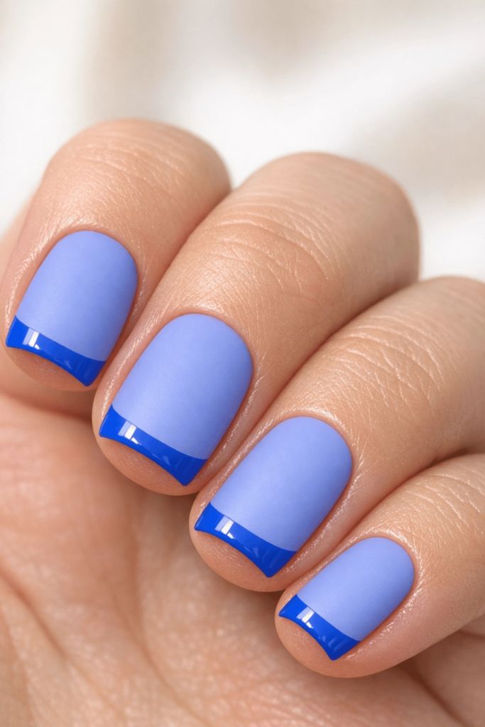 Blue-on-Blue French Tips