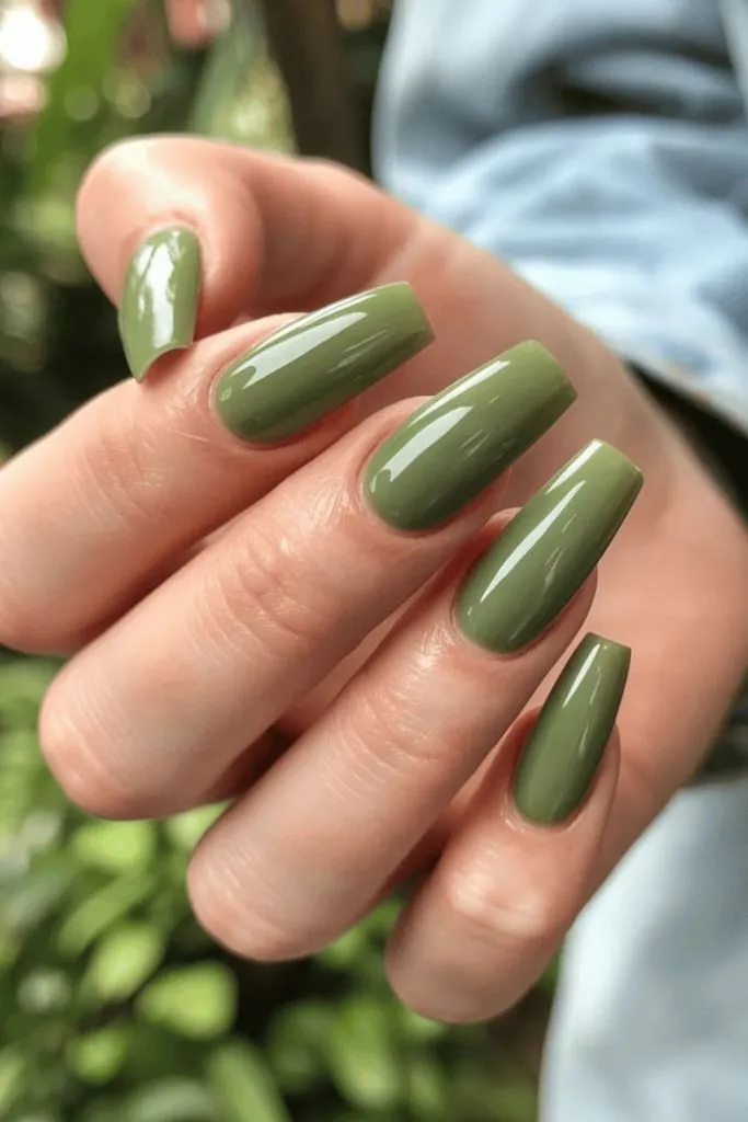Olive Green Nails