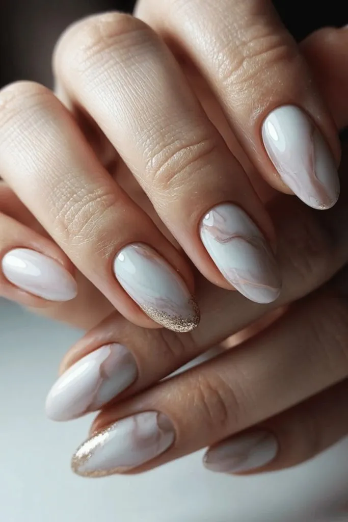 Marble Almond With Gold Accents