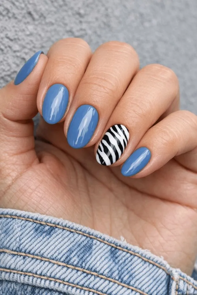 Cornflower Blue With Zebra Accent