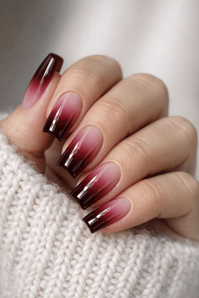 Burgundy-to-Rose Ombré