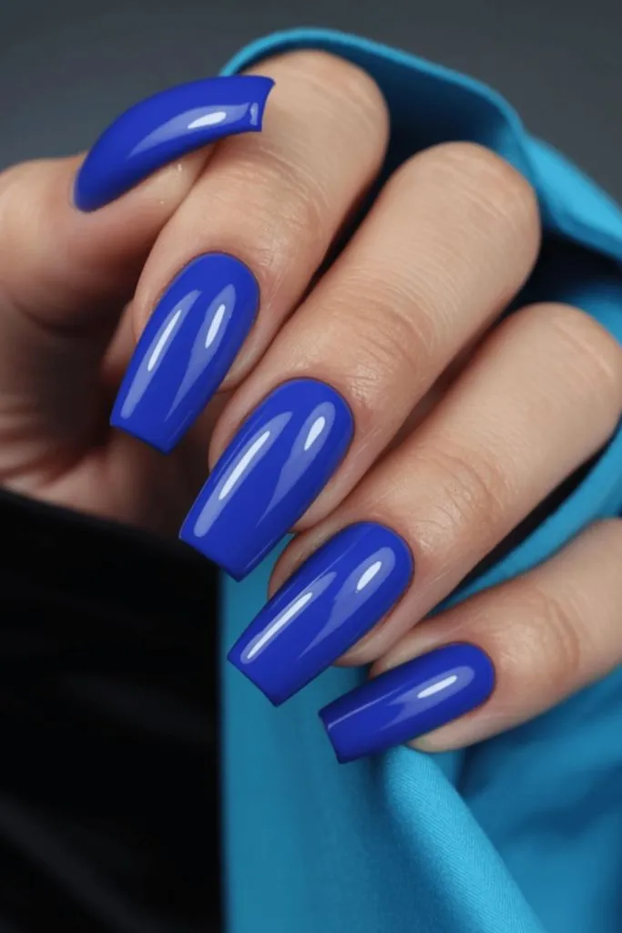 Electric Cobalt Blue Nails