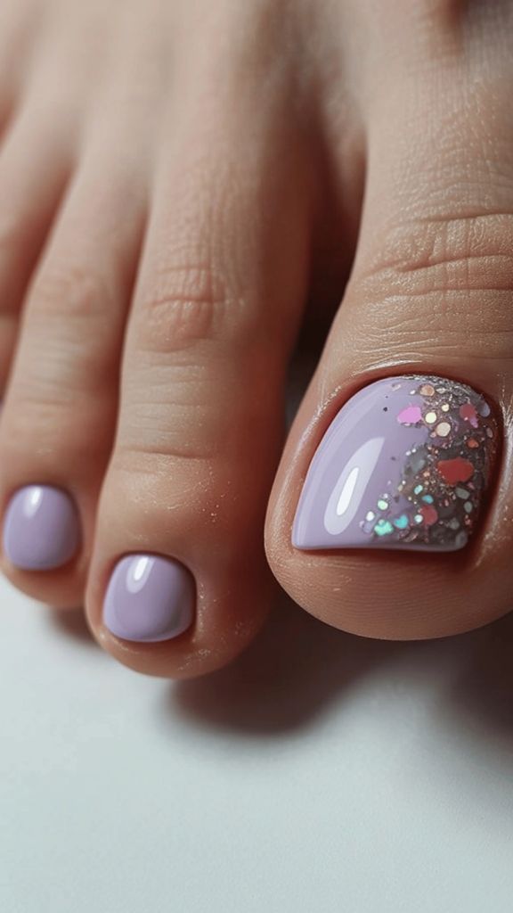 Soft Lilac With Confetti Glitter Accent