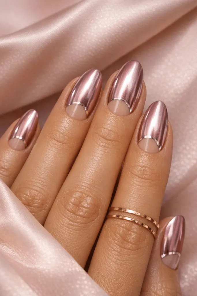 Rose Gold Chrome Half-Moons