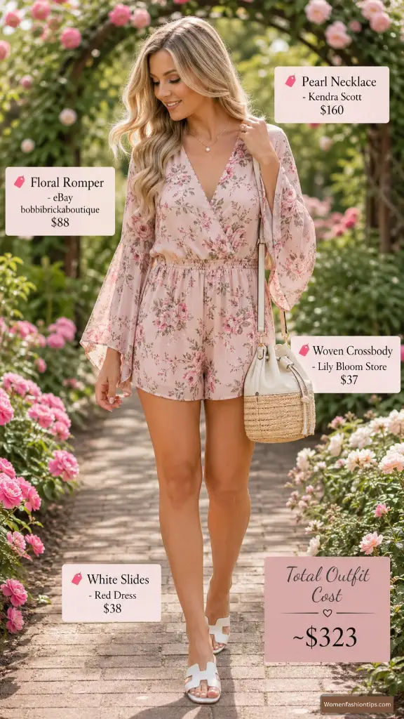 Pink Floral Romper