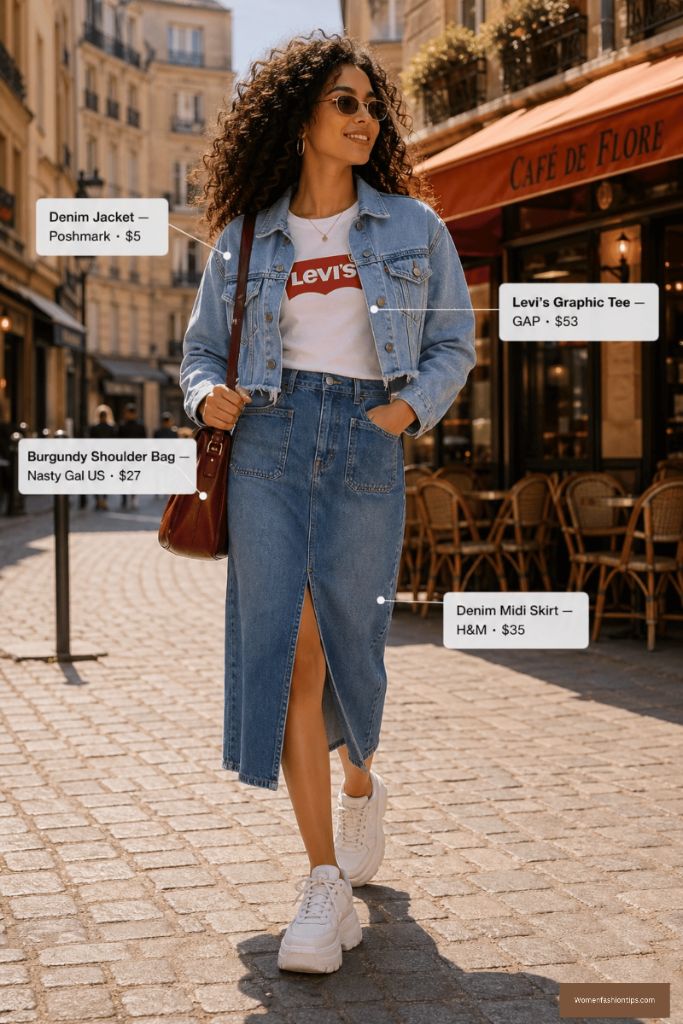 Denim Jacket And Levi's Graphic Tee