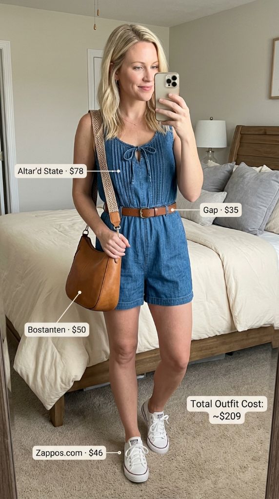 Denim Romper Casual Look
