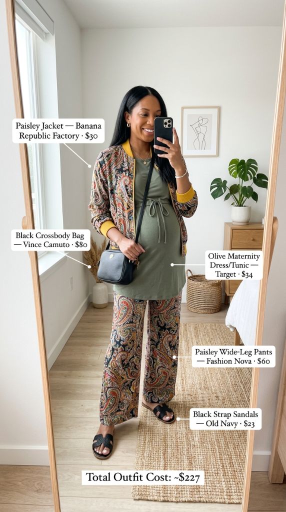 Paisley Jacket with Olive Maternity Tunic
