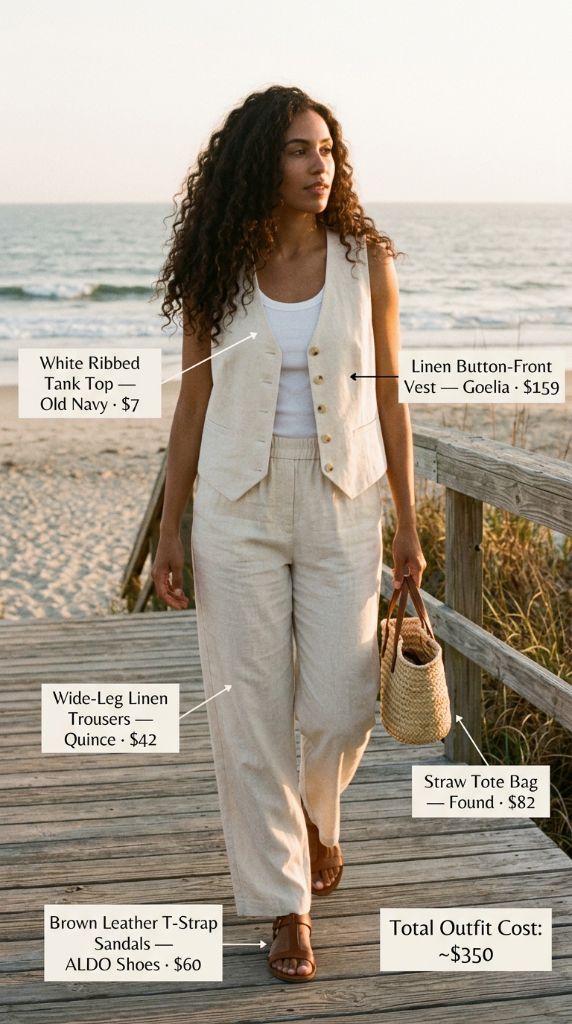 Linen Vest and Beach Trousers Set