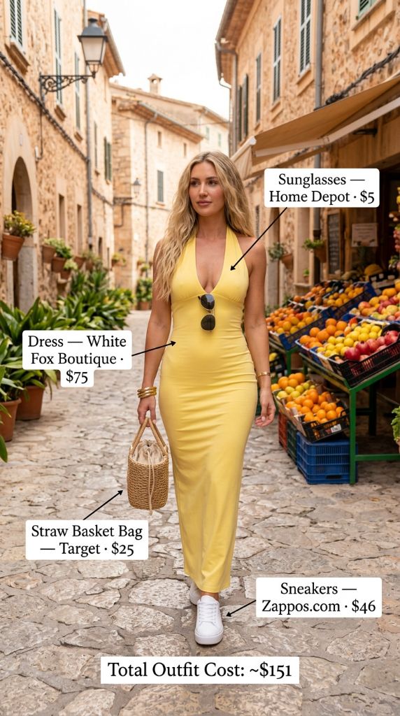 Yellow Halter Maxi Dress