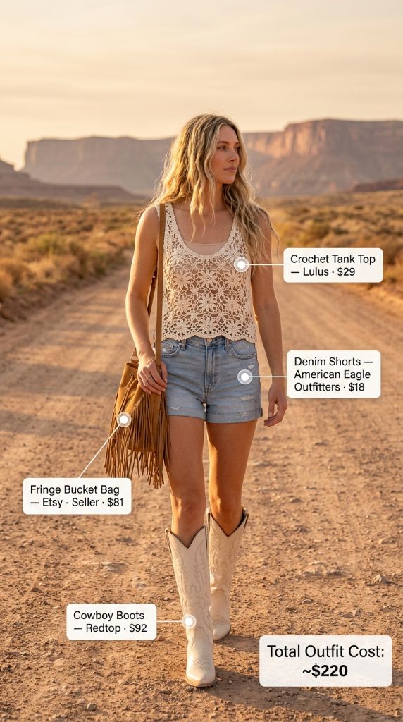 Western Boho Crochet And Cowboy Boots