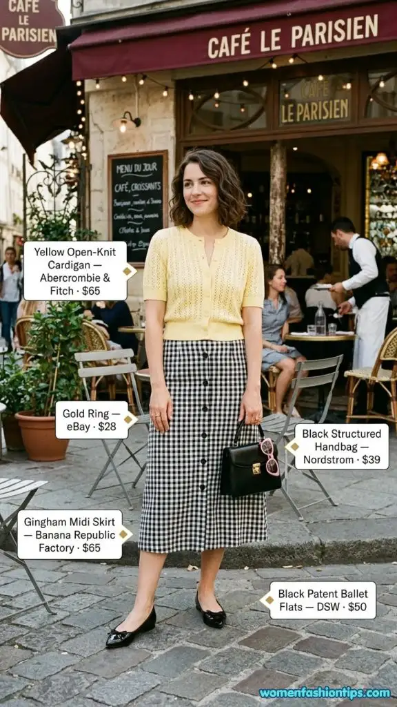 Gingham Midi Skirt Outfit