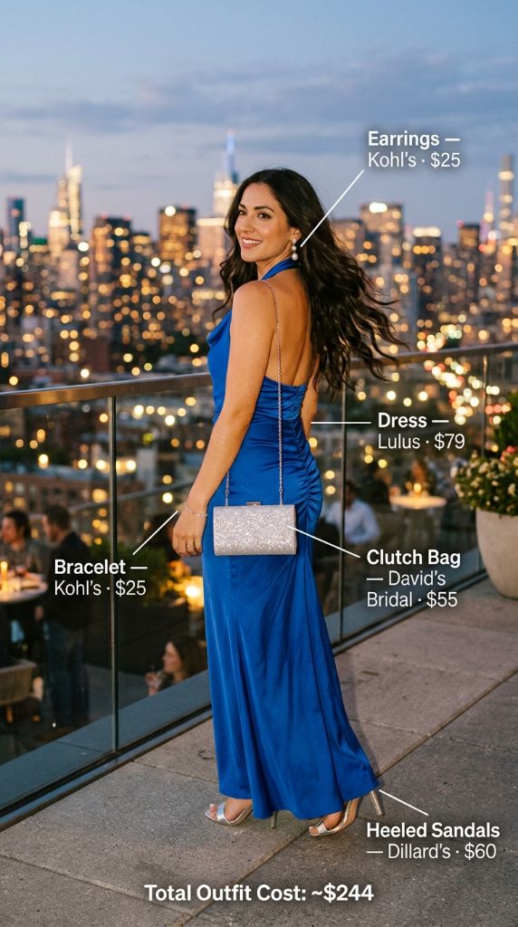 Sapphire Satin Halter Maxi Dress