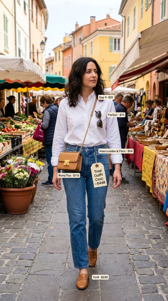 White Shirt and Jeans
