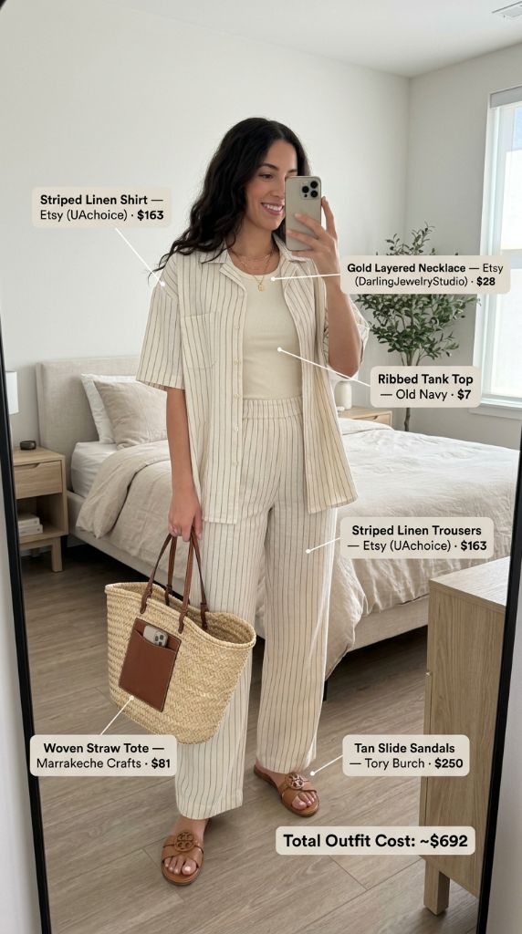 Breezy Striped Linen Co-Ord Set