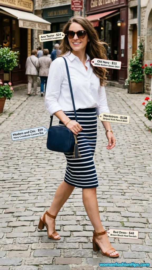 Striped Pencil Skirt Outfit