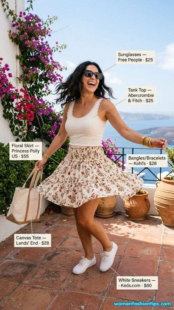 Floral Skirt Greek Outfit