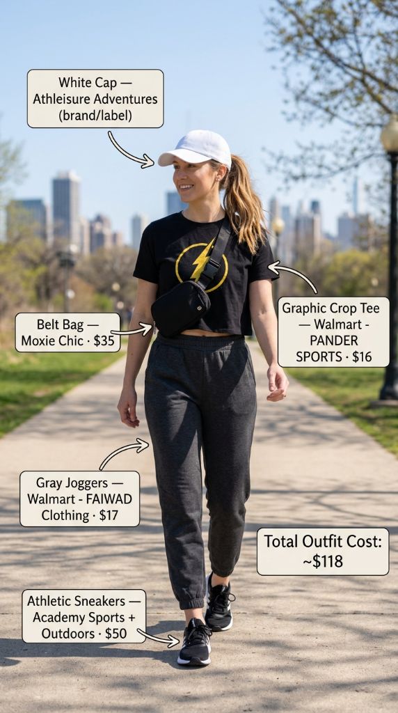 Sporty Graphic Crop Tee Outfit