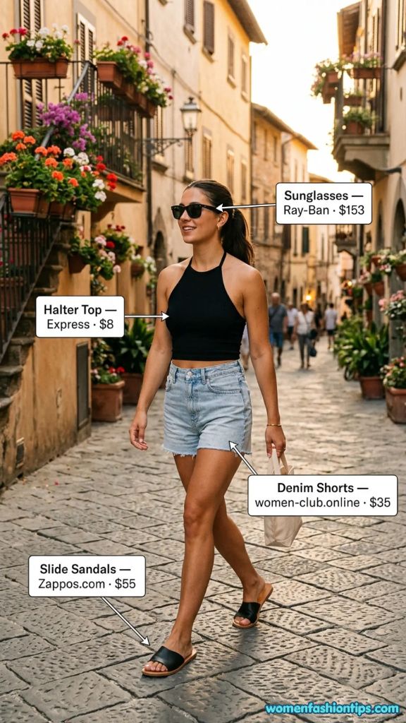 Halter and Denim Outfit