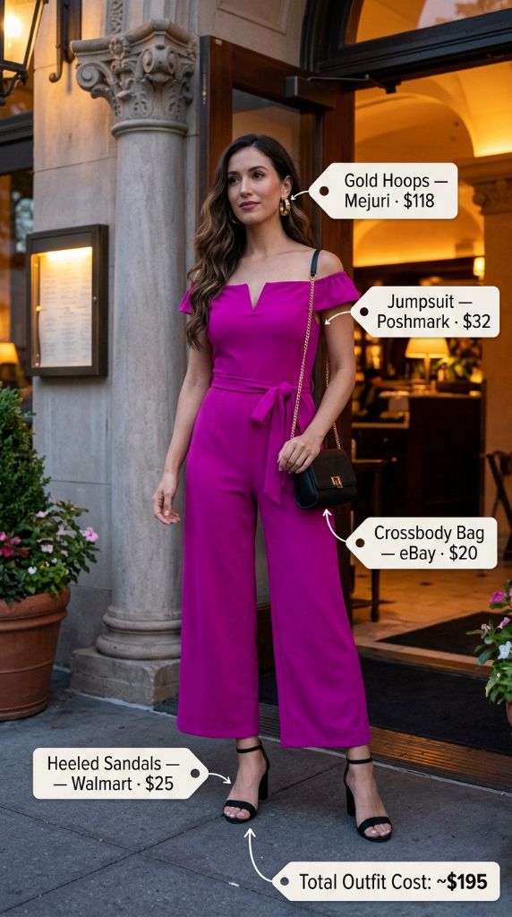 Magenta Jumpsuit Evening Look