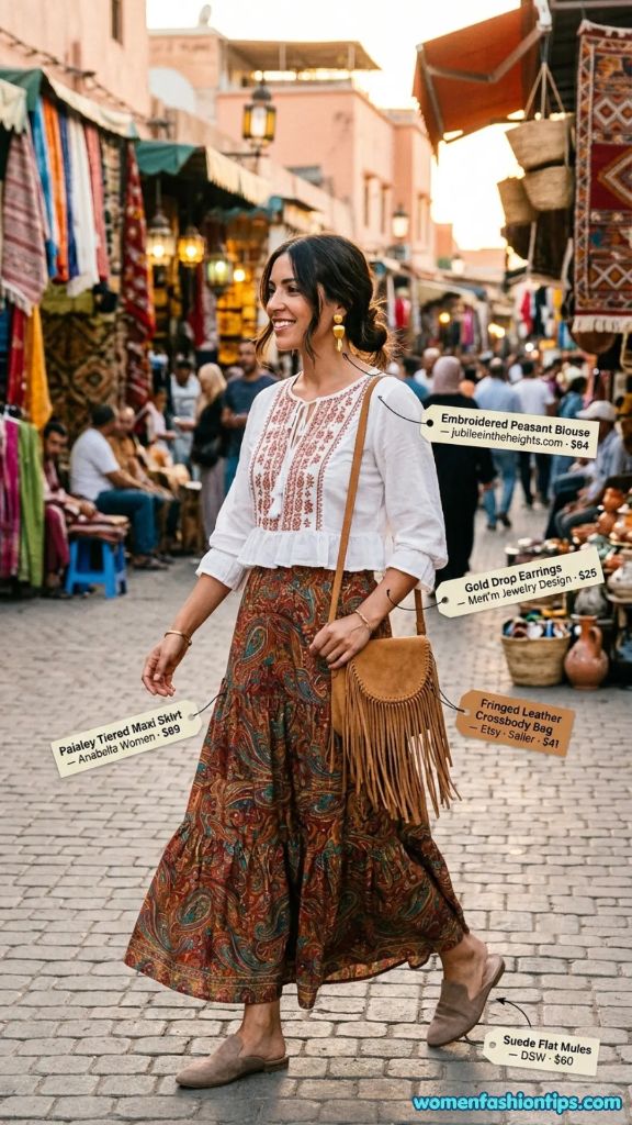 Paisley Maxi Skirt Outfit