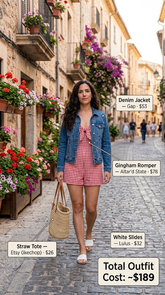 Gingham Romper European Street Style