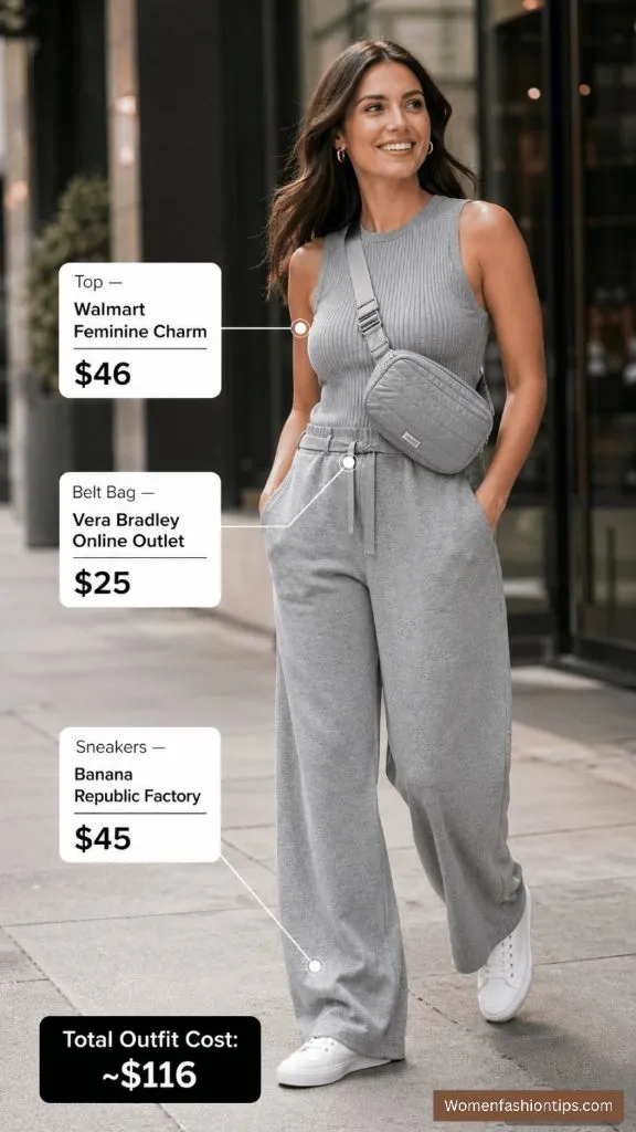 Grey Tank and Wide-Leg Set