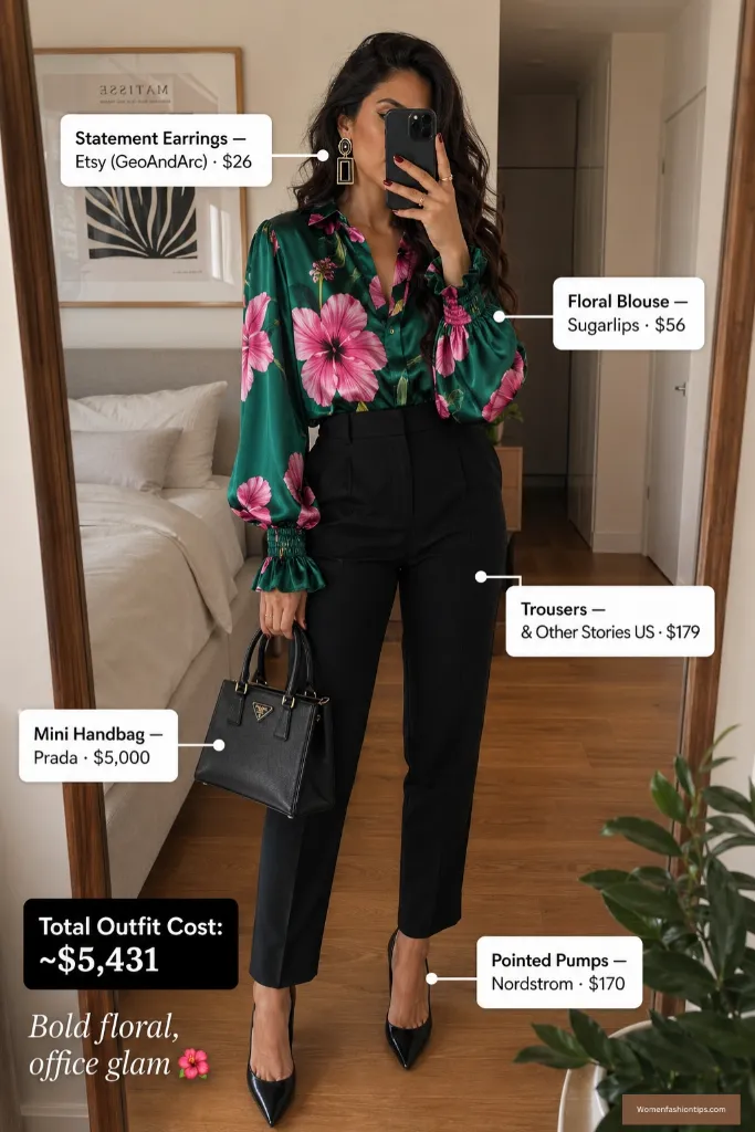 Bold Floral Office Glam