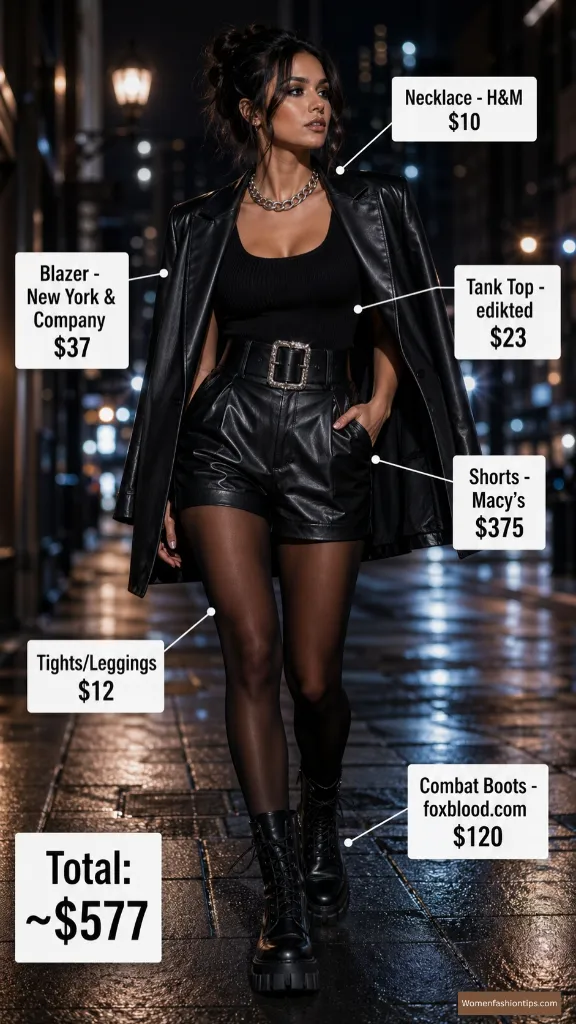 Edgy Leather Blazer For Summer Nights