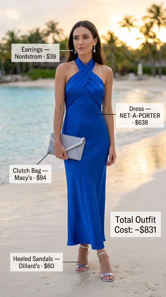 Royal Blue Halter Maxi Dress