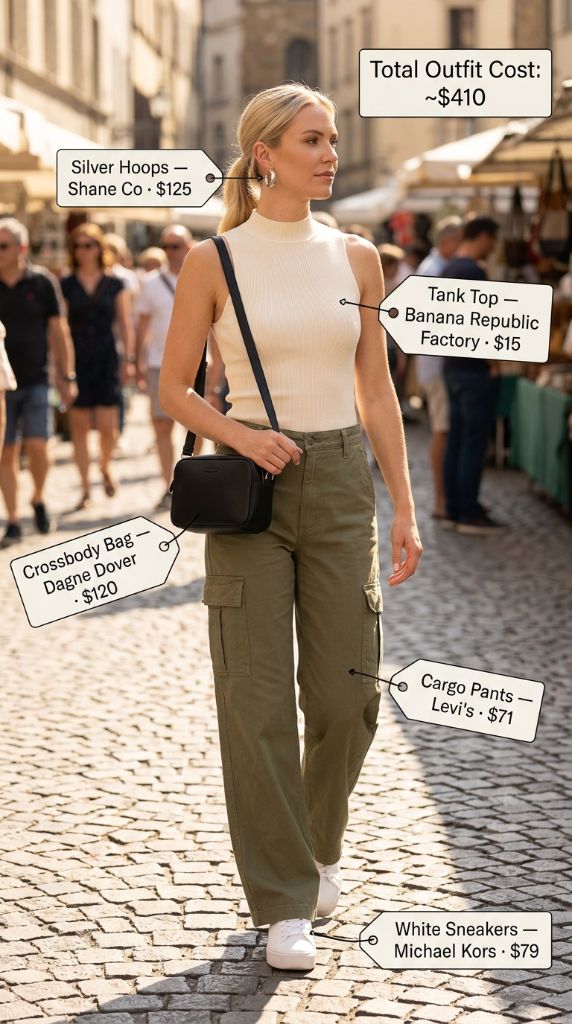 Tank Top with Olive Cargo Pants