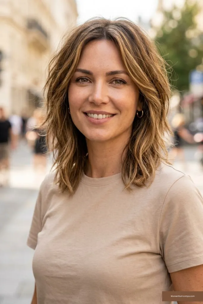 Tousled Shoulder-Length Shag