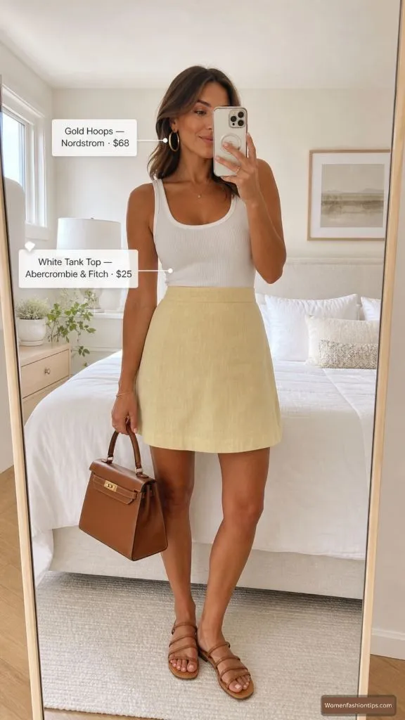 Yellow Mini Skirt Outfit