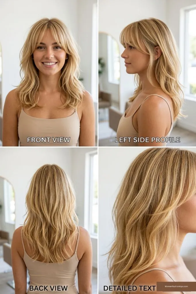 Curtain Bangs With Layered Blonde Waves