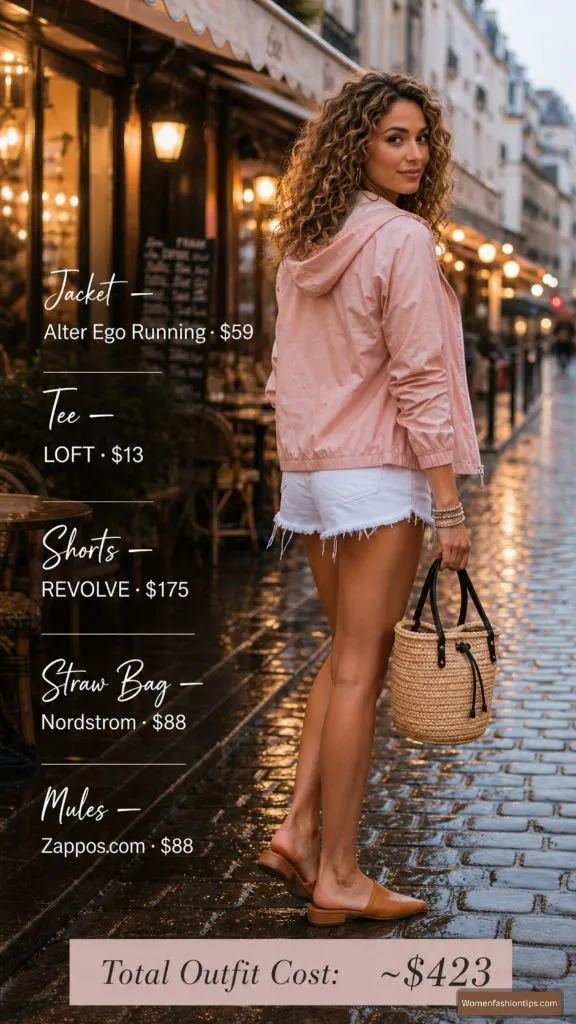 Blush Pink Jacket and White Denim
