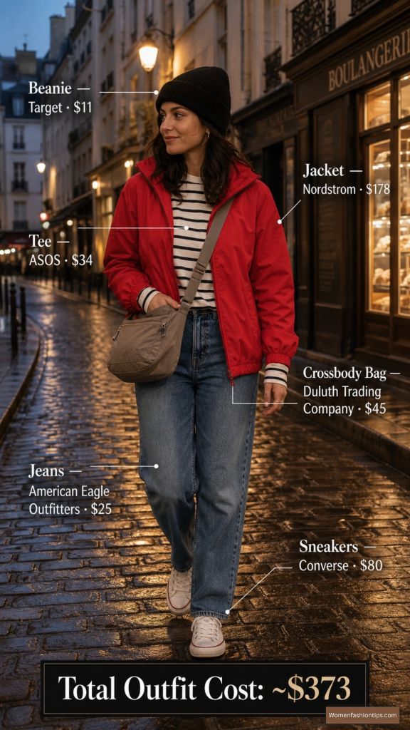 Red Windbreaker and Breton Stripes