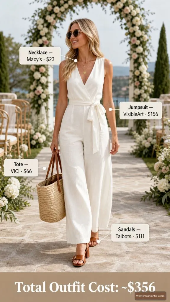 White Linen Jumpsuit Look