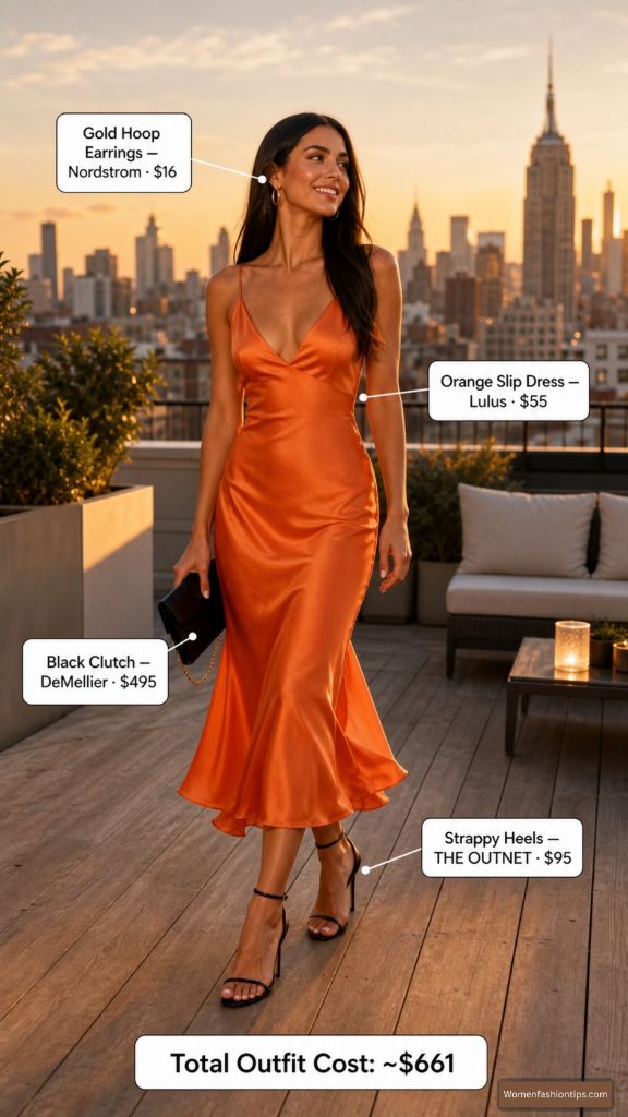 Orange Slip Dress