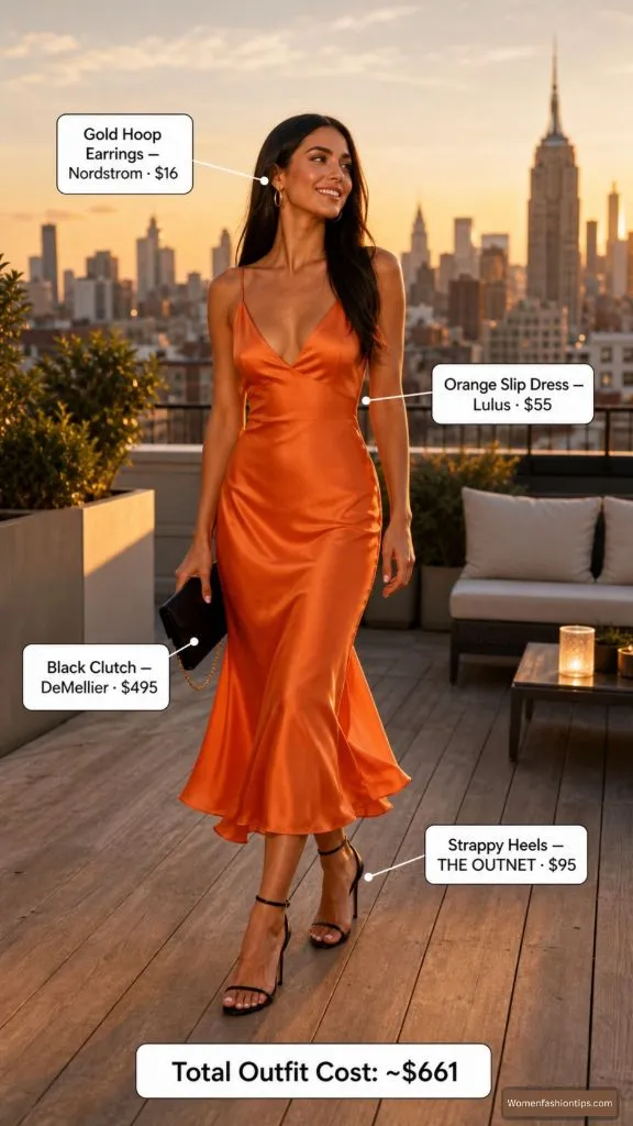 Orange Slip Dress