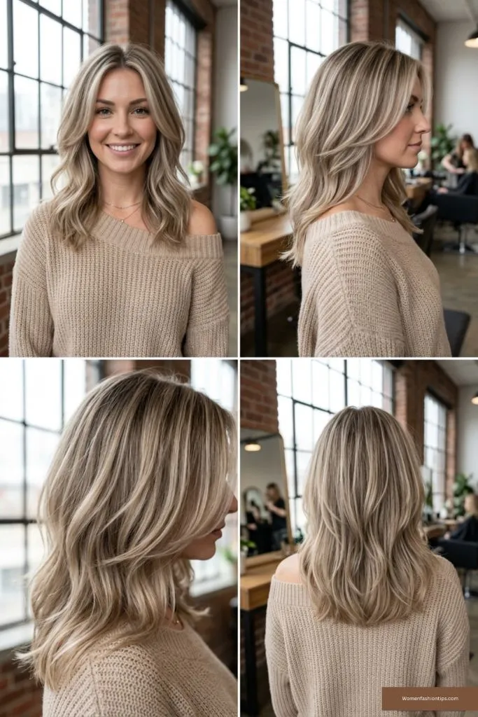 Dimensional Blonde Lob Waves